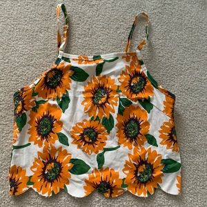 adjustable sunflower cropped top